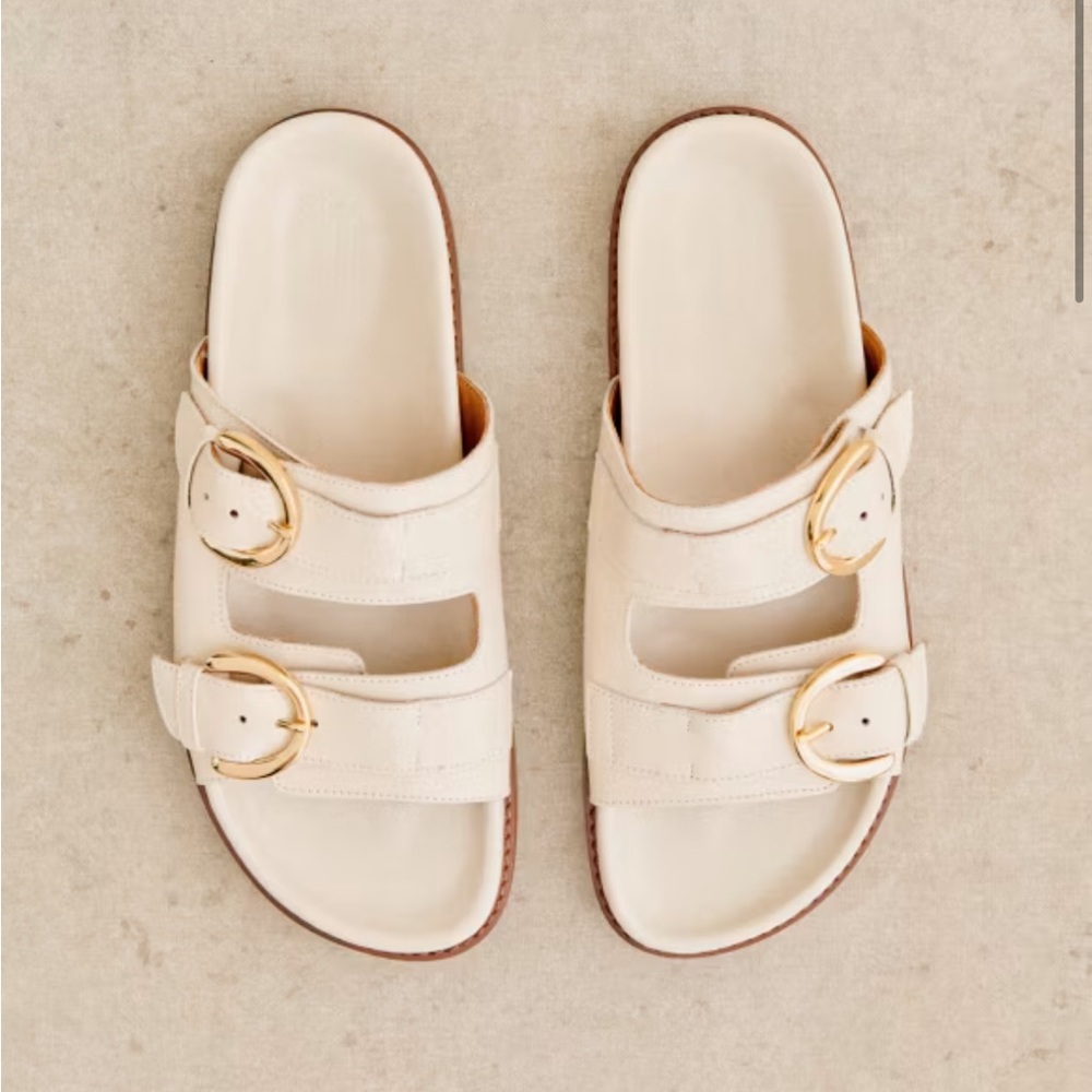 Sezane LENNY LOW MULES size 38 in smooth ecru